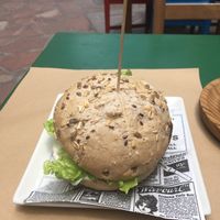 Veg hamburger at Fuori di Zucca in Tenerife