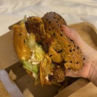 hamburguer tofu crock  at Salad Days in Sao Paulo