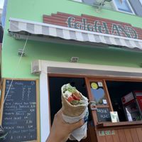 get house mayo falafel wrap!  at FalafeLand in Santorini