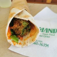 Special falafel wrap at FalafeLand in Santorini