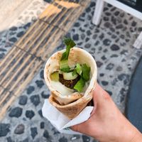 Falafelwrap original at FalafeLand in Santorini