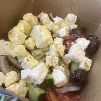 Greek salad   at FalafeLand in Santorini