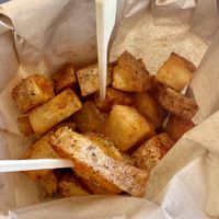 Potatoesssss  at FalafeLand in Santorini