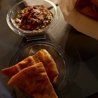 Bubbaganoush with tortillas   at FalafeLand in Santorini