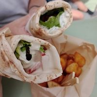 2 giant wraps at FalafeLand in Santorini