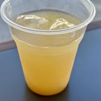 Homemade lemonade (made with ginger )  at FalafeLand in Santorini