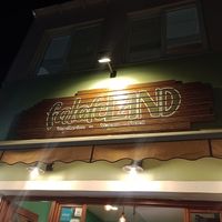 Outside at FalafeLand in Santorini