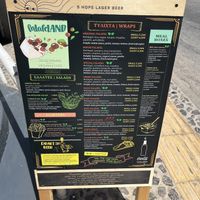 Exterior menu  at FalafeLand in Santorini