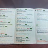 Menu at FalafeLand in Santorini