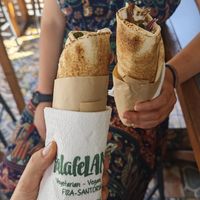 Mushroom gyros at FalafeLand in Santorini