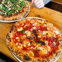 meltdown (foreground) & balsamico (background)  at The Porter Pizza Company in Sheffield