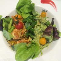 Vegetable spaghetti with spinach pesto and dried tomatoes pesto  at The Beginnings - Kr.Barona Iela in Riga