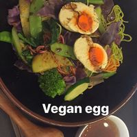 Vegan egg noodle dish. Enough to serve 2 ppl and 71 Dong at Healthy Farm - Tran Hung Dao District 1 in Ho Chi Minh City