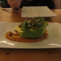 Avocado and asparagus at El Maderal in Barcelona