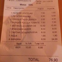The bill please... at El Maderal in Barcelona