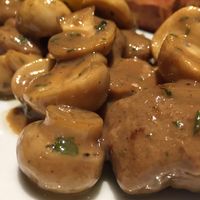 seitan and mushrooms  at El Maderal in Barcelona