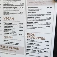 Menu board at Smaaken Waffle Sandwiches - Food Truck in Portland