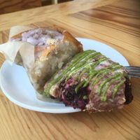 Cinnamon roll and scone at Gluten Free Gem in Portland