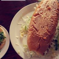 Soyrizo torta and soy curl taco at Los Gorditos - North Portland in Portland