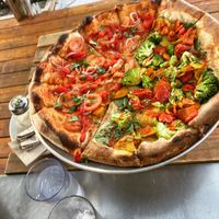 Vegan pizza, oh so good  at La FiAmma in Bellingham