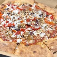 Veggie Fiona, vegan feta and vegan mozzarella   at La FiAmma in Bellingham