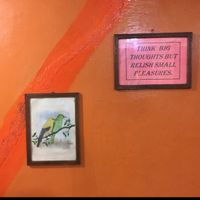 Walls are covered in pithy sayings  at New Satkar Vegetarian Restaurant in Kathmandu