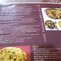 menu at New Satkar Vegetarian Restaurant in Kathmandu