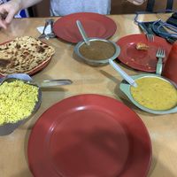 Black and yellow bean dals (black bean dal is our favorite)  at New Satkar Vegetarian Restaurant in Kathmandu