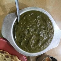 Pea and spinach mutter  at New Satkar Vegetarian Restaurant in Kathmandu