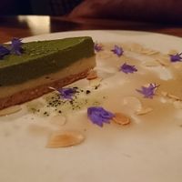 Matcha 'cheese' cake at Ukishima Garden in Kyoto