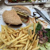 Best Burger and chips at Voltaire in Bangor