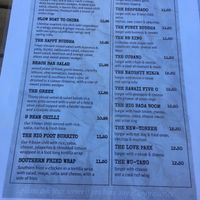 Their menu  at Voltaire in Bangor