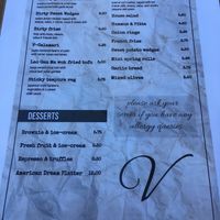 Menu continued at Voltaire in Bangor