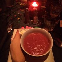 tomato & red pepper soup at Voltaire in Bangor