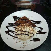 half a brownie (other half as takeout)  at Voltaire in Bangor