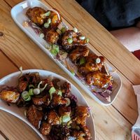 Sticky tofu and cauliflower wings at Voltaire in Bangor