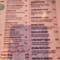 Menu at Voltaire in Bangor