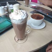 Vegan hot chocolate and marshmallows at Voltaire in Bangor