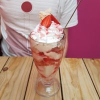 Vegan ice cream sundae at Voltaire in Bangor