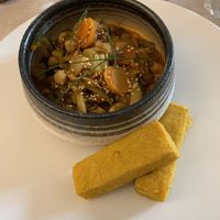 Légumes façon couscous et polenta aux épices  at La Couleuvrine in Sarlat-la-caneda
