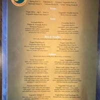 Vegan Menu   at Fulin's Asian Cuisine in Cleveland