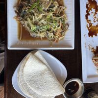 Moo shu vegetables served with store bought tortillas. Be so fr rn.   at Fulin's Asian Cuisine in Cleveland