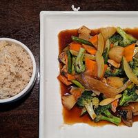 Vegetable teriyaki with fried rice. at Fulin's Asian Cuisine in Cleveland