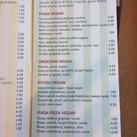 Veg menu at Stuzzicheria Romagnola in Cervia