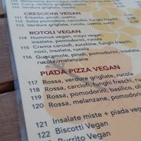 Menu at Stuzzicheria Romagnola in Cervia