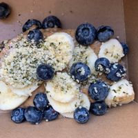 Almond banana toast  at Kupfert & Kim - Spadina in Toronto