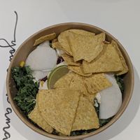 Oaxaca Bowl - with pico de gallo, guacamole, cashew cream, brown rice, black beans, organic kale, beets, non-GMO corn, daikon, hemp seeds, non-GMO corn tortilla, and brown rice. at Kupfert & Kim - Spadina in Toronto