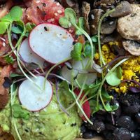 Breakfast bowl.  I requested for half potato and half brown rice. Generously sized. at Kupfert & Kim - Waterpark Place in Toronto