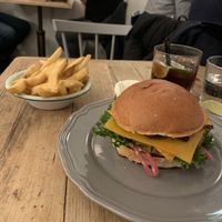 Edemame burger with “Berlin” toppings   at Halifax Burgers - Larsbjornsstaede in Copenhagen