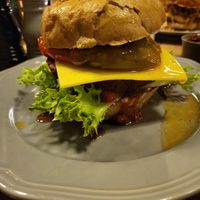 The Berlin vegan burger with beetroot patty at Halifax Burgers - Larsbjornsstaede in Copenhagen